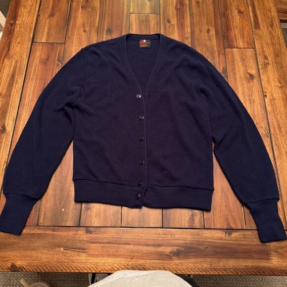 Other - Vintage Arnold Palmer Robert Bruce Sweater Mens Medium Tall Navy Cardigan USA